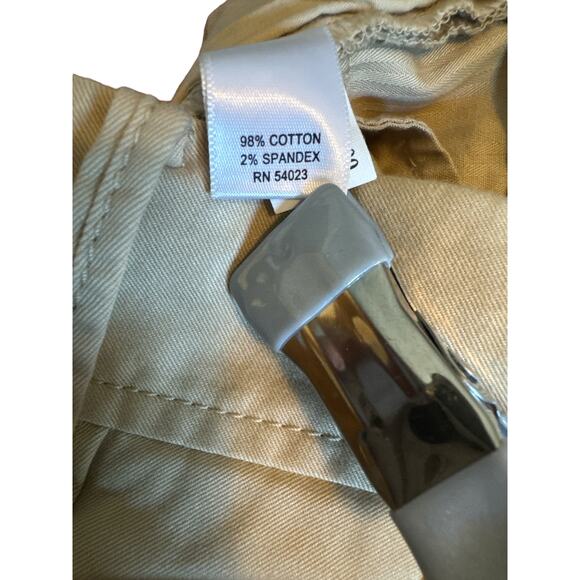 Banana Republic Womens Martin Fit Khaki Wide Leg Trousers Size 10L Cotton Blend - Picture 8 of 8